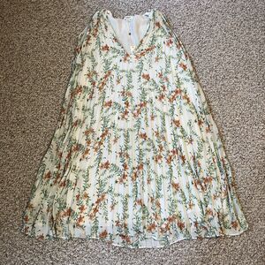 NWT Max Studio Womens Sleeveless Dress Size M Pleated Swing Shift Floral Boho